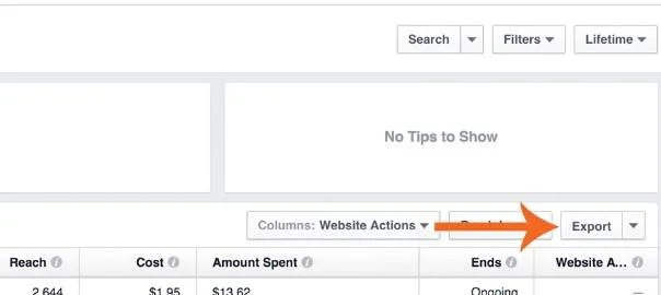  Exporting Facebook Ads Report